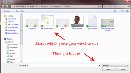 Select your photo then click open